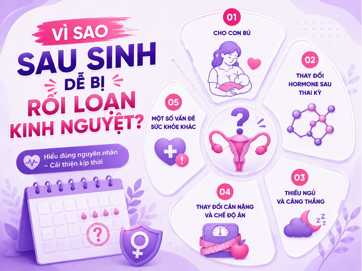 Vì sao sau sinh dễ bị rối loạn kinh nguyệt